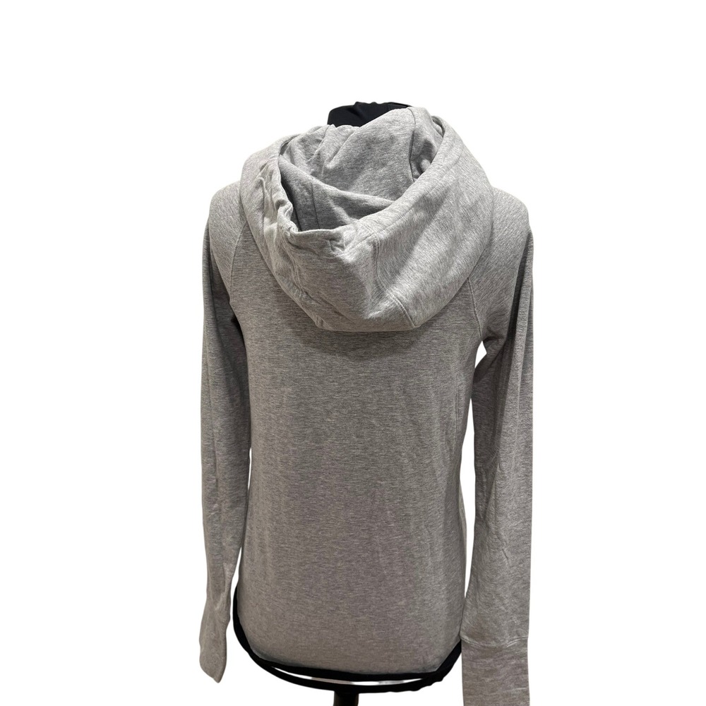 Athleta Sentry Womens Gray Heathered Funnel Neck Pullover Hoodie Thumbholes XS - Picture 5 of 6